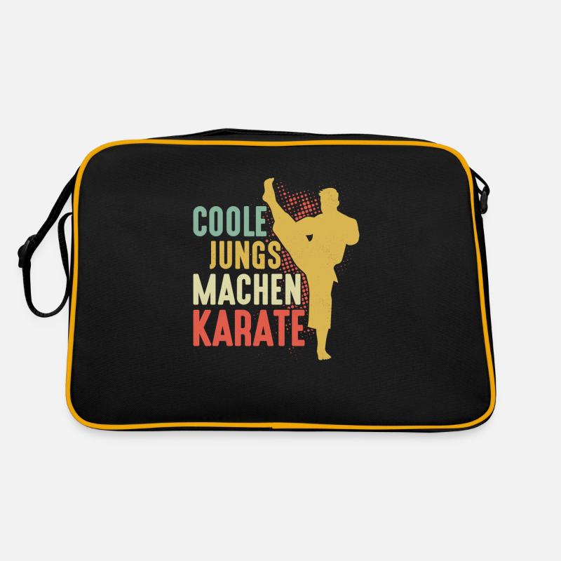 Cool guys doing karate training martial arts Retro Bag