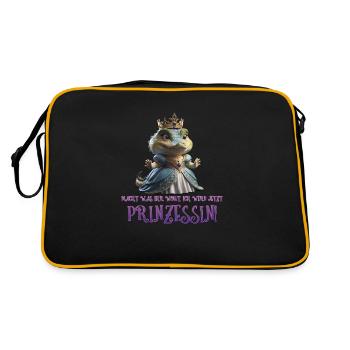 Kroko Prinzessin 02 - Retro Tasche - Schwarz/Gold - Hinten