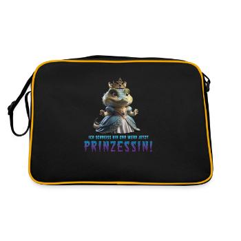 Kroko Prinzessin 03 - Retro Tasche - Schwarz/Gold - Hinten