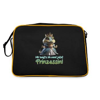Kroko Prinzessin 01 - Retro Tasche - Schwarz/Gold - Hinten