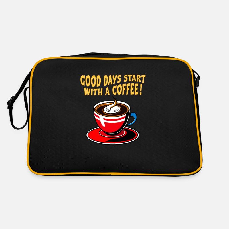 Gute Tage beginnen mit einem Kaffee! Retro Tasche