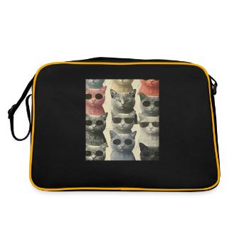 Chats avec des lunettes - Sac Retro - noir/or - Dos