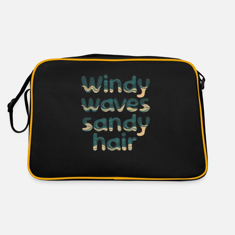 windy waves Retro Tasche