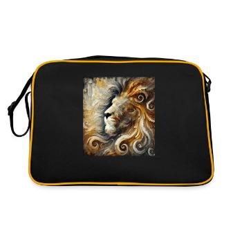 Abstract Lion - Retro Bag - black/gold - Back