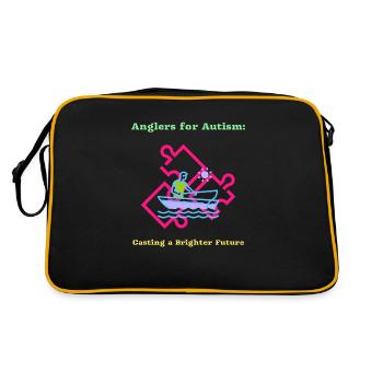 Angler für Autismus sorgen für eine bessere Zukunft - Retro Tasche - Schwarz/Gold - Hinten