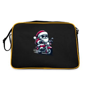 Santa Claus Biker - Retro Tasche - Schwarz/Gold - Hinten