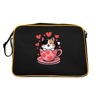 CAT IN CUP - Sac Retro - noir/or - Dos