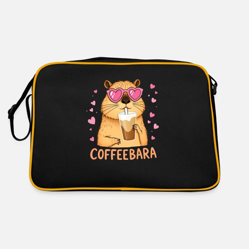 Süßes Capybara Coffeebara Retro Tasche