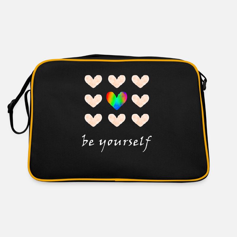 Sei du selbst - Regenbogenfarben Retro Tasche