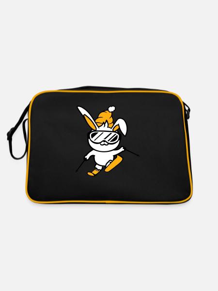 Bunny Ski Goggles Ski Bunny Skiing Ski Goggles Cap - Retro Bag - black/gold - Back