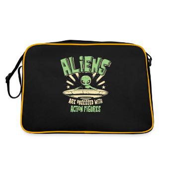 Außerirdische sind besessen von Actionfiguren - Retro Tasche - Schwarz/Gold - Hinten