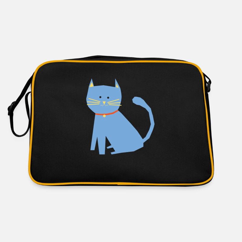 Blaue Katze Retro Tasche