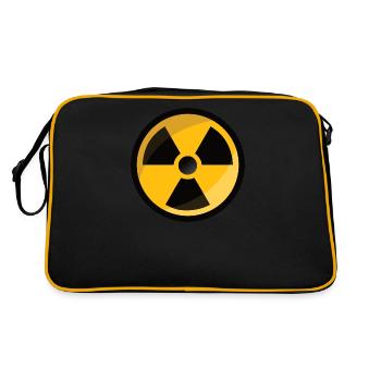 Signe d'avertissement de rayonnement Signe d'atome radioactif - Sac Retro - noir/or - Dos