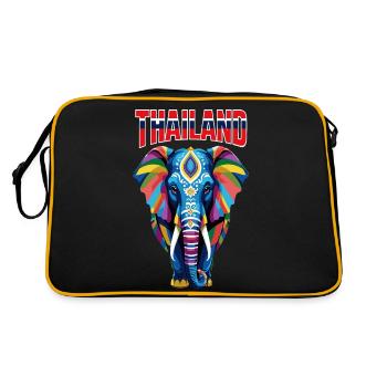Éléphant abstrait coloré de Thaïlande - Sac Retro - noir/or - Dos