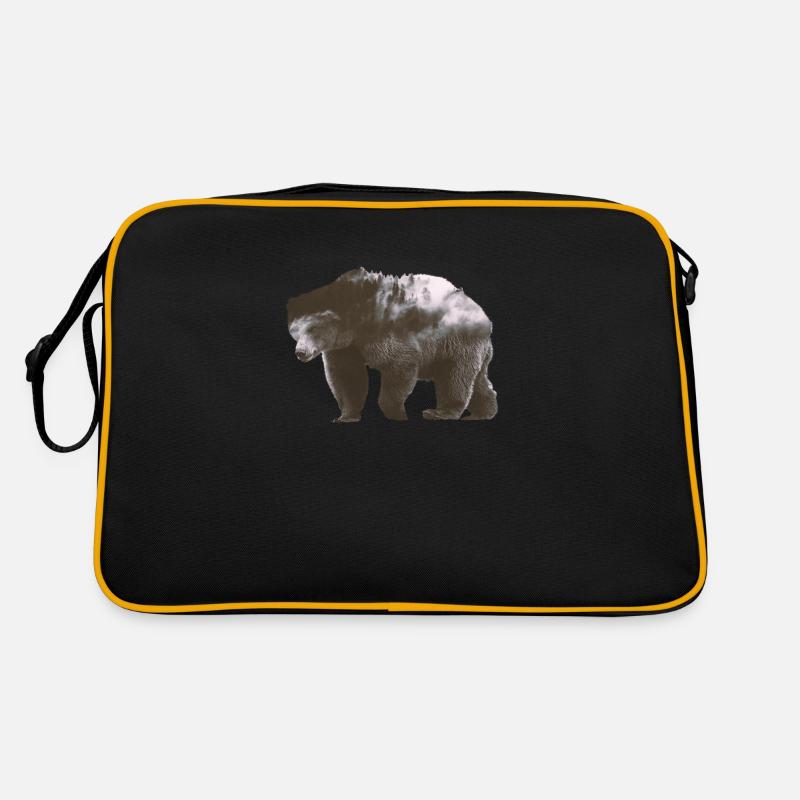 Bär - Retro Tasche - Schwarz/Gold