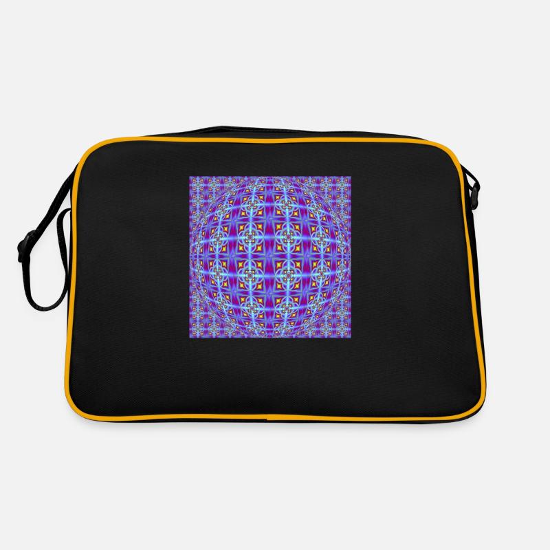 LUMIÈRE À MOTIF FRACTAL OP ART - Sac Retro - noir/or