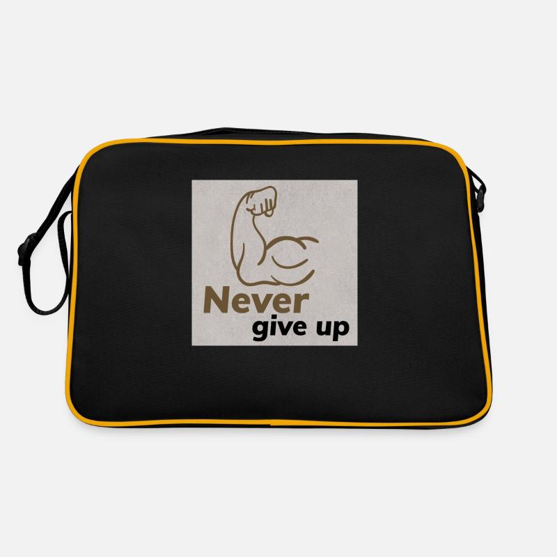 Never give up Design Retro Bag