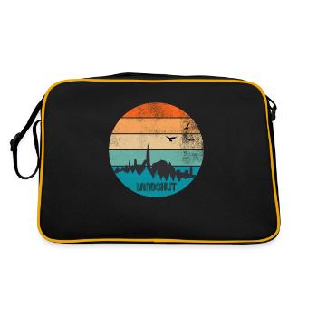 Landshut Sunset - Retro Tasche - Schwarz/Gold - Hinten