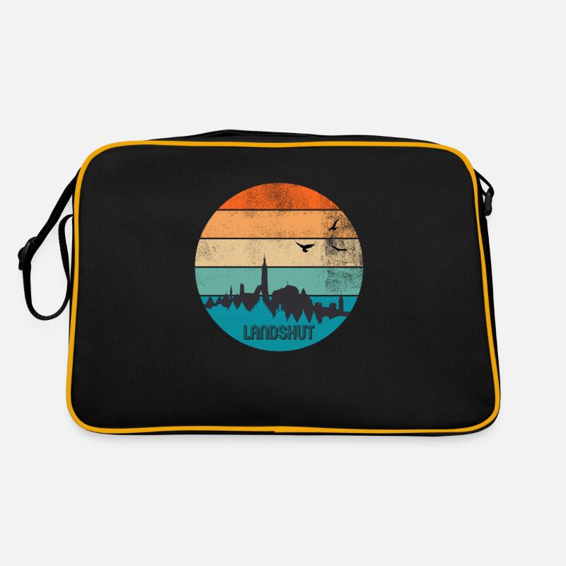 Landshut Sunset - Retro Tasche - Schwarz/Gold
