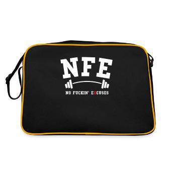 NFE (No Fuckin ́ Excuses) - Faites votre entraînement - Sac Retro - noir/or - Dos