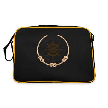 Ein Skipper muss tun Kordel 3 Knoten - Retro Tasche - Schwarz/Gold - Hinten