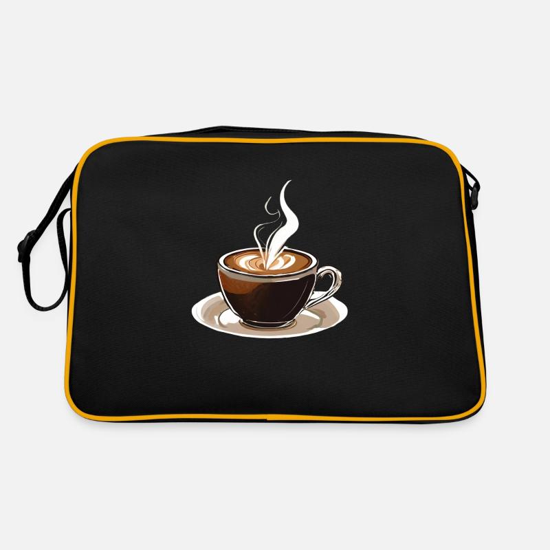 Tasse mit Kaffee Retro Tasche