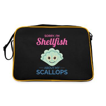 Scallop Seashells Collector Beachcomber Shellfish - Retro Bag - black/gold - Back