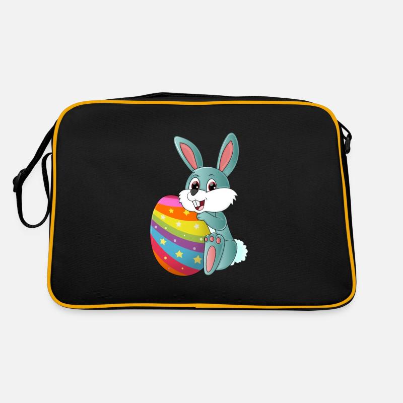Cute sweet Easter bunny with a colorful Easter egg Retro Bag