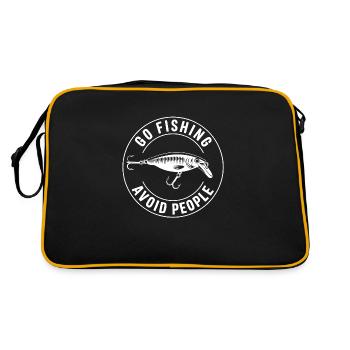 Aller à la pêche, éviter les gens, se reposer au bord de l’eau - Sac Retro - noir/or - Dos