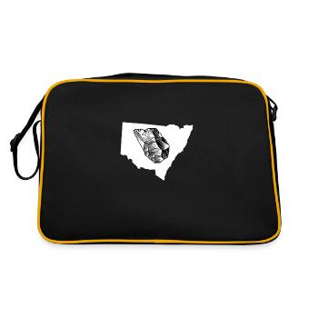 Stein - Retro Tasche - Schwarz/Gold - Hinten