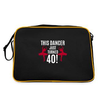 Tanzen & 40. Geburtstag Geschenk - Retro Tasche - Schwarz/Gold - Hinten