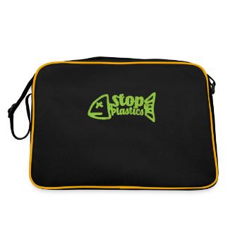 Stop Plastic - Retro Bag - black/gold - Back