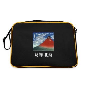 Katsushika Hokusai Mt Fuji design - Sac Retro - noir/or - Dos