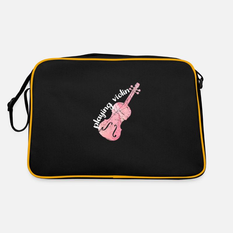 Violinenspieler Geschenkidee - Retro Tasche - Schwarz/Gold
