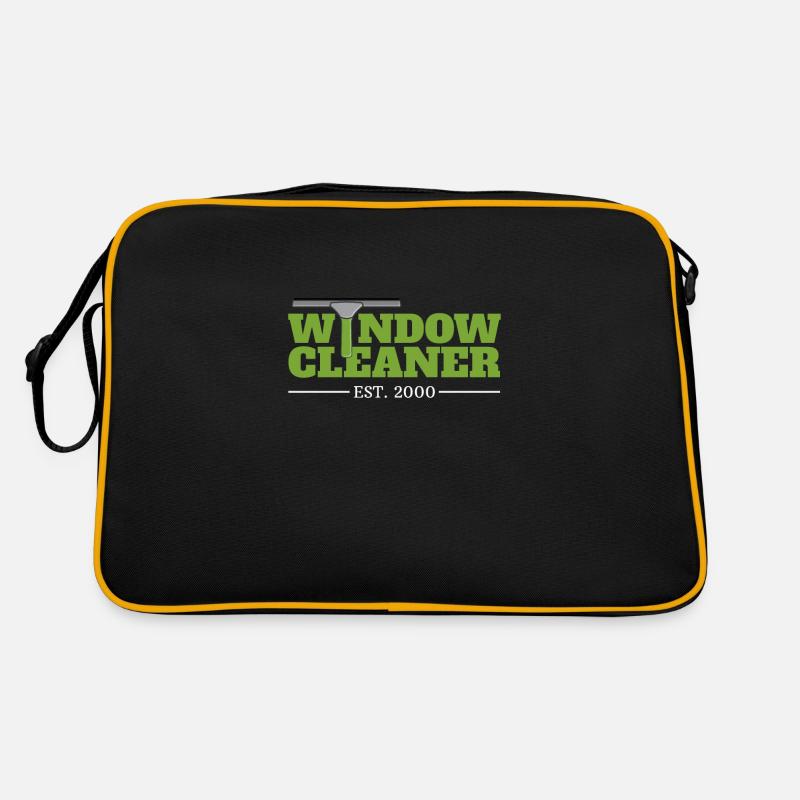 Window cleaner Since 2000 gift birthday - Retro Bag - black/gold