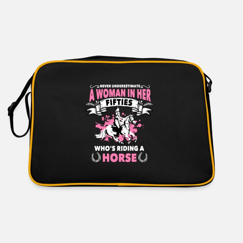50 Jährige Reiterin Shirt Geschenk Pferd Retro Tasche