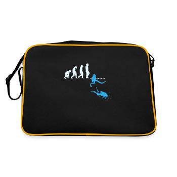 Taucher Evolution Shirt Geschenk Tauchen - Retro Tasche - Schwarz/Gold - Hinten