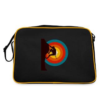 Felsklettern Geschenk Bergsteiger - Retro Tasche - Schwarz/Gold - Hinten