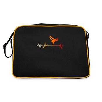 Breakdance Herzschlag - Retro Tasche - Schwarz/Gold - Hinten