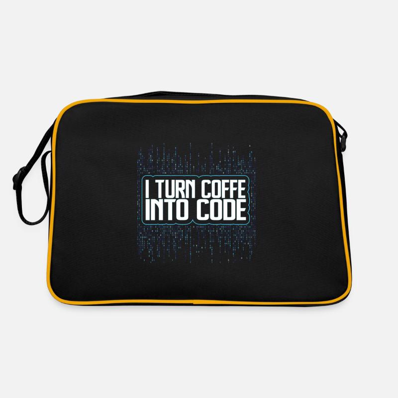 Funny Programmers Coding Coffee Gift - Retro Tasche - Schwarz/Gold