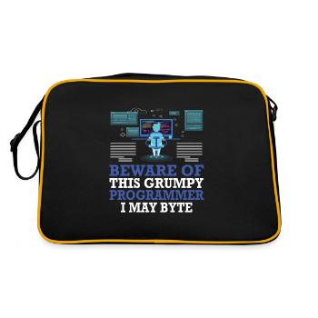 Funny Programmers Coding Gift - Retro Bag - black/gold - Back