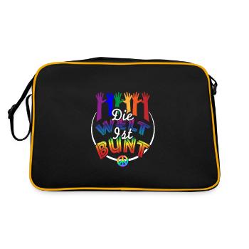 LGBTQIA Gleichberechtigung Geschlechter - Retro Tasche - Schwarz/Gold - Hinten