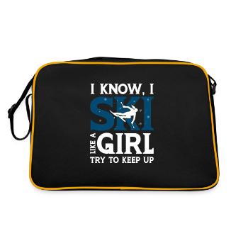 Je sais que je skie comme une fille - Skier Ski - Sac Retro - noir/or - Dos