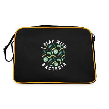 I Play With Bacteria Funny Micobiology - Retro Bag - black/gold - Back