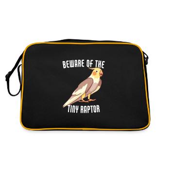 Méfiez-vous du petit rapace drôle de perroquet cockatiel - Sac Retro - noir/or - Dos