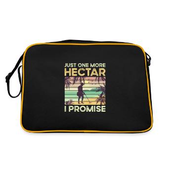 Just One More Hectar I Promise Funny Metal - Retro Tasche - Schwarz/Gold - Hinten
