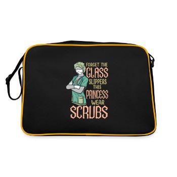 This Nurse Wears Scrubs Funny Nursing Medical - Retro Bag - black/gold - Back