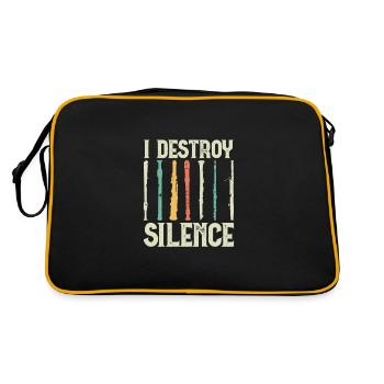 I Destroy Silence Drôle flûte flûtiste - Sac Retro - noir/or - Dos