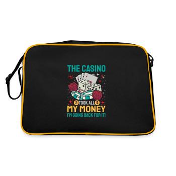 Funny Casino Gambling Slot Machine - Retro Tasche - Schwarz/Gold - Hinten