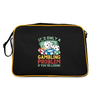 Funny Gambling Problem Casino Poker - Retro Tasche - Schwarz/Gold - Hinten